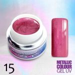 15 Różowy żel NTN metaliczny metallic colour uv gel kolorowy do paznokci