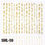 naklejki ozdobne SML-59z złote opalizujące napisy