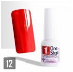 12 One Step - żel kolorowy UV/LED 3w1 w pędzelku - czerwony - 6ml
