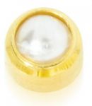 kolczyki studex okrągłe złote oczko perła biała perełki perełka