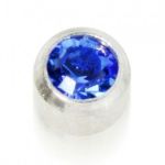 kolczyki studex okrągłe srebrne oczko niebieskie saphire sapphire