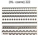 HL-222 naklejki nalepki koronki czarne delikatne ramki