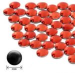 ćwieki 3mm czerwone okrągłe płaskie jety cyrkonie ozdoba