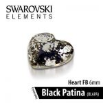 broszka broszki swarovski black patina heart 2szt serce serduszko diamond łatki alu z drobinkami