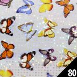 80 motyle na srebrnym folia transferowa do odcisku foil