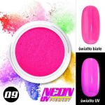 09 pigment neonowy różowy święcący w uv ultrafiolecie jasnoróżowy FLUO dymki dymek smokey nails efek