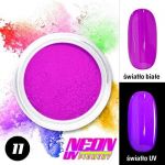 11 pigment neonowy fioletowy święcący w uv ultrafiolecie FLUO dymki dymek smokey nails efekt powder