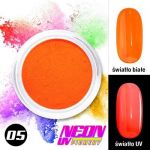 pigment neonowy 05 pomarańczowy święcący w uv ultrafiolecie FLUO dymki dymek smokey nails efekt powd