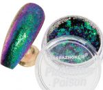 Płatki do paznokci Platinum Poison 07 opalizujące PŁATKI ALU chrome flakes efekt out of space