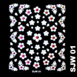 SJW-01 naklejki nalepki białe kwiatuszki kwiatki