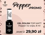 top no wipe matt PEPPER efekt pikanterii gel polish victoria vynn eggshell blackpiatek