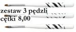 zestaw 3 pędzli do zdobień cętki