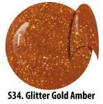 S34 Glitter Gold Amber żel kolorowy NTN 5g 5ml new technology nails