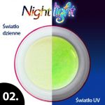 02 Zielony Brokat żel night świecący w uv ultrafiolecie gel kolorowy do paznokci