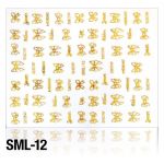 naklejki ozdobne SML-12z kokardki złote opalzujące