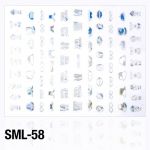 naklejki ozdobne SML-58s wąsy srebrne opalizujące komiksy