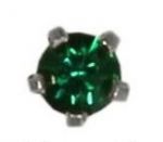 kolczyki studex pazurki srebrne oczko emerald z pazurkami gwiazdki ciemnozielone
