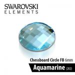 broszka broszki swarovski chessboard jasnomorska okrągła cyrkonia 5,5 mm 2szt red aquamarine