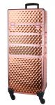 rosegold kuferek walizka 4w1 ze stelażem na kółkach obrot. na lampę kosmetyki kosmetyczno-fryzjerski