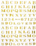 naklejki ozdobne SML-55z napisy litery literki ALFABET złote opalizujące