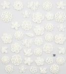 NAKLEJKI 3D 5D wypukłe 32 białe kwiaty NAKLEJKI nalepki na paznokcie