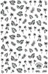 R083 CZARNE palmy liście monster listki gałązki DUŻE NAKLEJKI nalepki na paznokcie wakacje