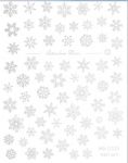 MS-C333 białe świąteczne śnieżynki gwiazki DUŻE NAKLEJKI nalepki na paznokcie sniezynki