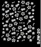 SJW-20 naklejki nalepki białe kwiatuszki kwiatki z kolorowymi cyrkoniami