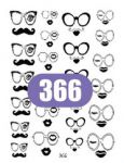 naklejki wodne 366 nalepki na paznokcie kalkomanie water proof decals do paznokci okulary postacie
