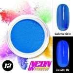 12 pigment neonowy niebieski święcący w uv ultrafiolecie FLUO dymki dymek smokey nails efekt powder