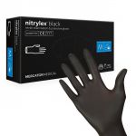rękawiczki czarne black nitrylex pf M nitrylowe 100szt mercator medical