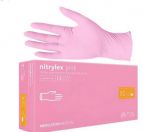 XS rękawiczki nitrylex pf PINK różowe nitrylowe 100szt mercator medical