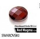 broszka broszki swarovski chessboard czerwona okrągła cyrkonia 5,5 mm 2szt red magma