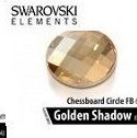 broszka broszki swarovski chessboard złota okrągła cyrkonia 5,5 mm 2szt red golden shadow