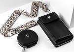 torebka phona bag etui czarna black z paskiem VICTORIA VYNN torba