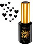 YOSHI TOP PURE LOVE BLACK czarne serca lakier hybrydowy 10ml 10 ml