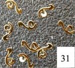 złote blaszki 31 zawijas metalowe 10szt do zdobienia paznokci