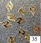 złote blaszki 35 zawias Z metalowe 10szt do zdobienia paznokci