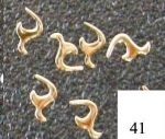 złote blaszki 41 zawijas C metalowe 10szt do zdobienia paznokci