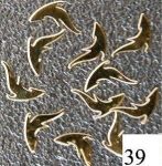 złote blaszki 39 delfinek metalowe 10szt do zdobienia paznokci