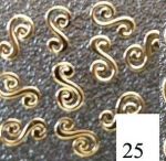 złote blaszki 25 zawijas S metalowe 10szt do zdobienia paznokci